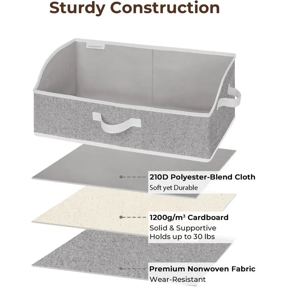 StorageWorks Closet Storage Bins, Trapezoid Organizer Box for Shelves, Fabric